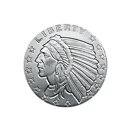 1/10 OZ SILVER ROUND INCUSE INDIAN DESIGN GOLDEN STATE MINT - Image 2