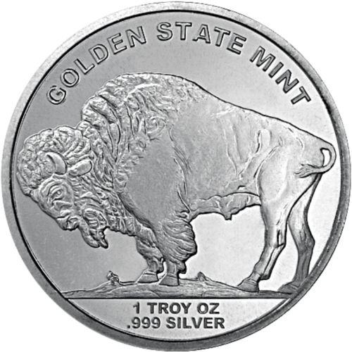 1 OZ SILVER ROUND EAGLE GOLDEN STATE MINT - Image 3