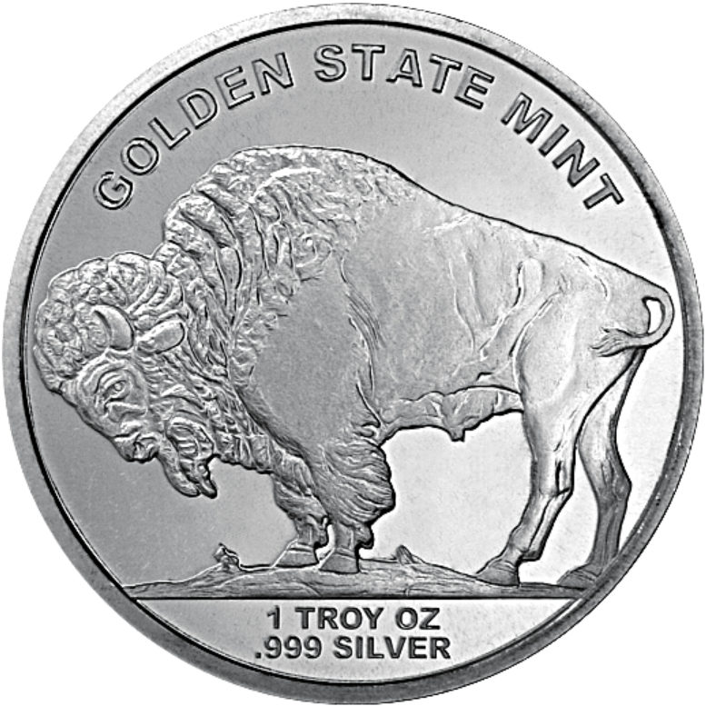 1 OZ SILVER ROUND BUFFALO GOLDEN STATE MINT - Image 3