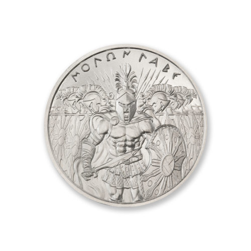 2 OZ SILVER ROUND MOLON LABE TYPE II INTAGLIO MINT - Image 3