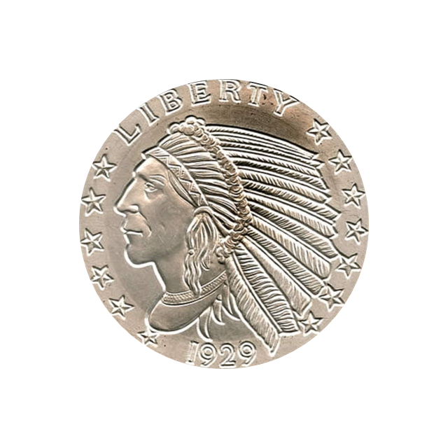 5 OZ SILVER ROUND INCUSE INDIAN DESIGN GOLDEN STATE MINT - Image 3