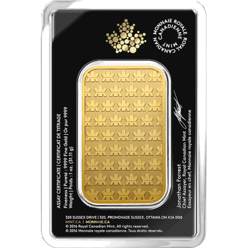 1 OZ GOLD BAR IN A CERT CARD HOLDER - Image 2