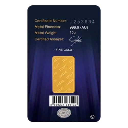 10 GRAM GOLD BAR IGR - Image 3