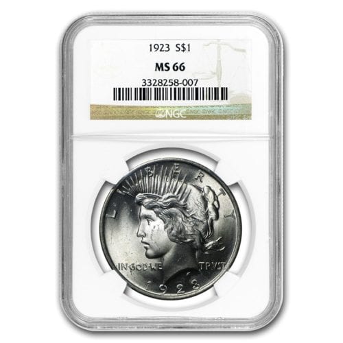 1921-1935 AMERICAN SILVER PEACE DOLLAR NGC/PCGS MS66 - Image 2