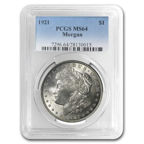 1921 AMERICAN SILVER MORGAN DOLLAR NGC/PCGS MS64 - Image 2