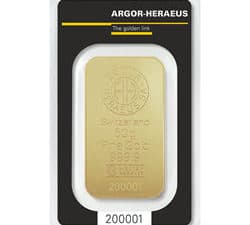 50 GRAM GOLD BAR ARGOR-HERAEUS