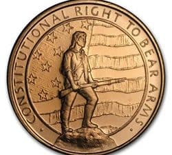 1 OZ COPPER ROUND SECOND AMENDMENT - LOT OF 10
