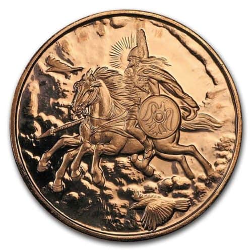 1 OZ COPPER ROUND SLEIPNIR NORDIC CREATURES - Image 2