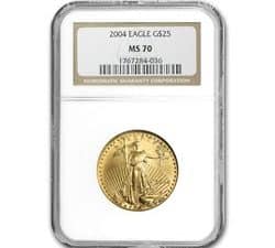 2004 1/2 OZ AMERICAN GOLD EAGLE NGC MS70