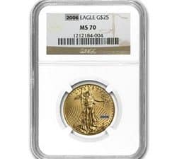 2006 1/2 OZ AMERICAN GOLD EAGLE NGC MS70