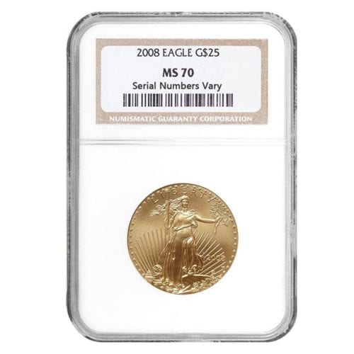 2008 1/2 OZ AMERICAN GOLD EAGLE NGC MS70 - Image 2