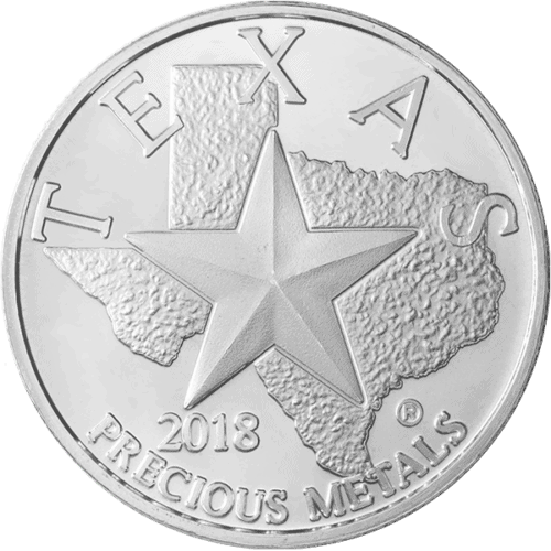 1 OZ SILVER ROUND TEXAS - Image 3