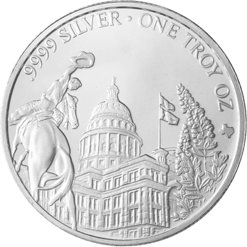1 OZ SILVER ROUND TEXAS - Image 2