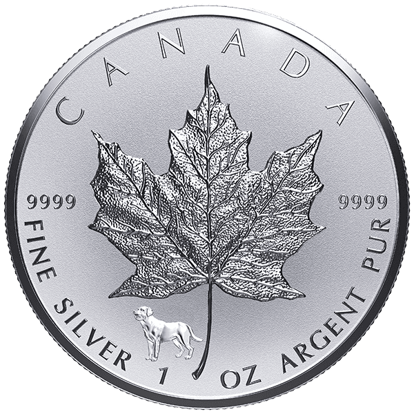 2018 1 OZ CANADIAN SILVER MAPLE LEAF DOG PRIVY - Image 3