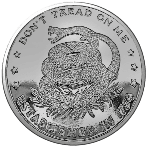 1 OZ SILVER ROUND DONT TREAD ON ME - Image 3