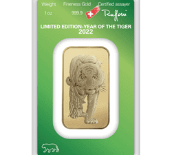 1 OZ GOLD BAR ARGOR-HERAEUS LUNAR YEAR OF THE TIGER