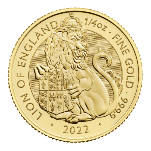 2022 1/4 OZ GOLD TUDOR BEASTS LION OF ENGLAND - Image 3