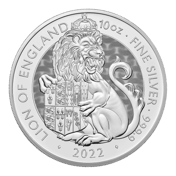 2022 10 OZ SILVER TUDOR BEASTS LION OF ENGLAND - Image 3