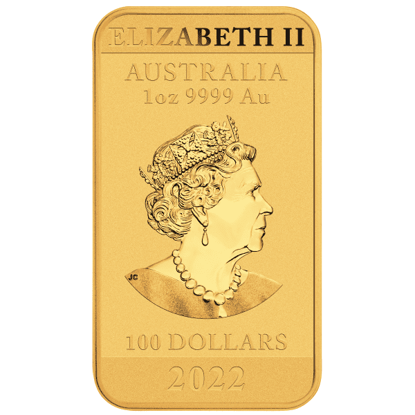 2022 1 OZ GOLD RECTANGULAR COIN PERTH MINT DRAGON - Image 2