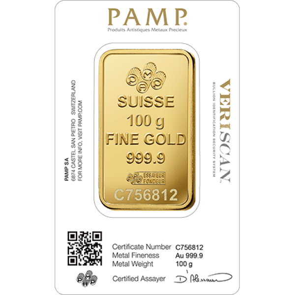 100 GRAM GOLD BAR PAMP FORTUNA - Image 2