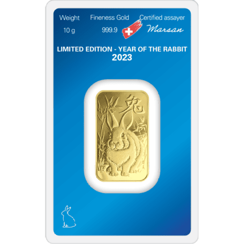 10 GRAM GOLD BAR ARGOR-HERAEUS LUNAR YEAR OF THE RABBIT 2023 - Image 3