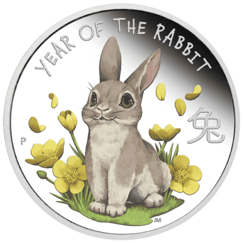 2023 1/2 OZ SILVER PERTH PROOF LUNAR BABY RABBIT - Image 3