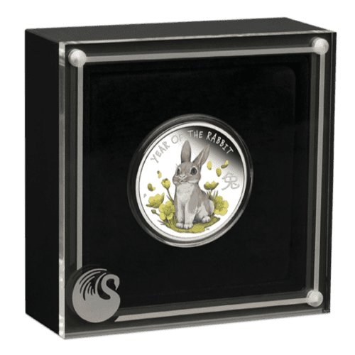 2023 1/2 OZ SILVER PERTH PROOF LUNAR BABY RABBIT - Image 2