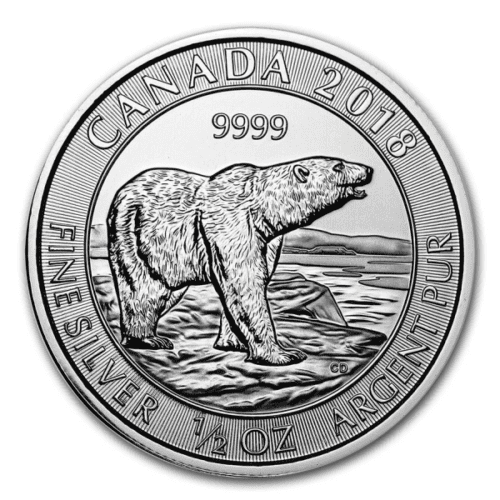 2018 1/2 OZ CANADIAN SILVER POLAR BEAR - Image 3