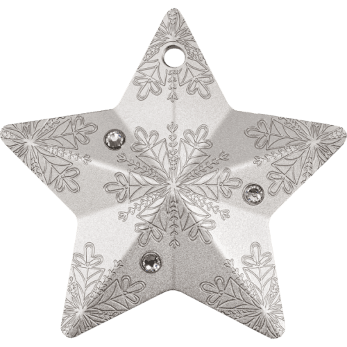 2023 1 OZ SILVER HOLIDAY ORNAMENT SNOWFLAKE SILVER STAR - Image 3