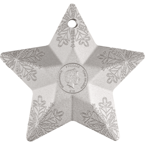 2023 1 OZ SILVER HOLIDAY ORNAMENT SNOWFLAKE SILVER STAR - Image 2
