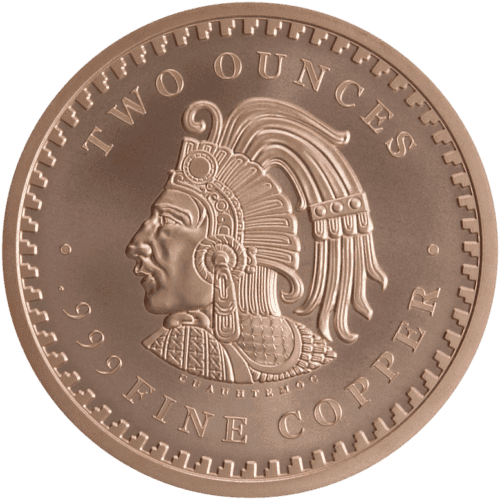 2 OZ COPPER ROUND AZTEC CALENDAR - Image 3