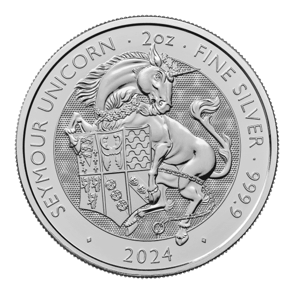 2024 2 OZ SILVER TUDOR BEASTS SEYMOUR UNICORN - Image 3
