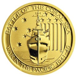 1/4 OZ AUSTRALIAN GOLD BATTLE OF THE CORAL SEA