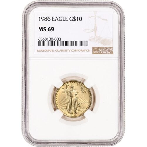 1986 1/4 OZ AMERICAN GOLD EAGLE NGC69 - Image 2