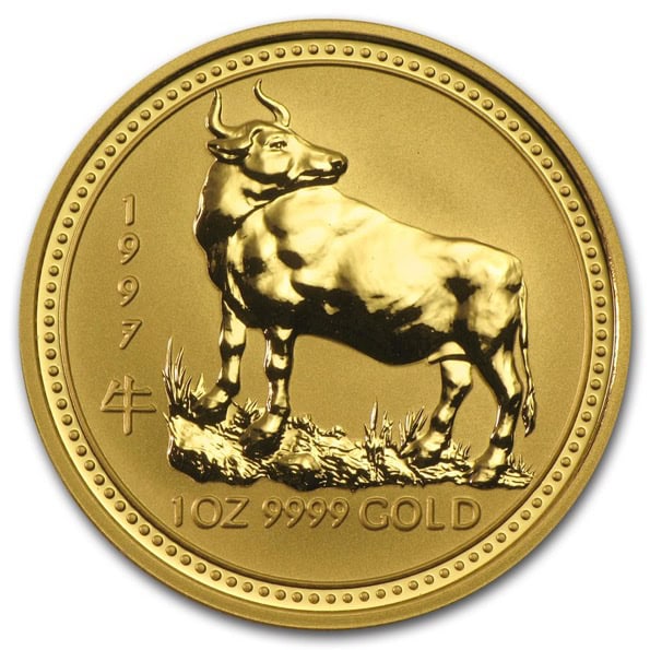 1997 1 OZ PERTH MINT GOLD OX LUNAR SERIES I - Image 2