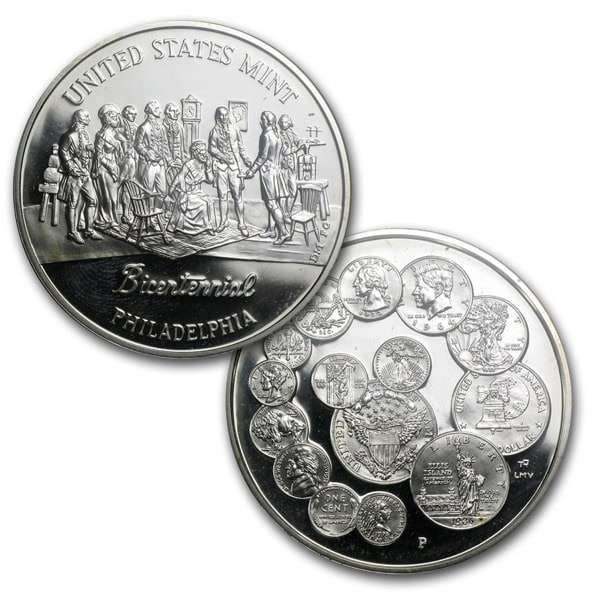 PHILADELPHIA PRF SET-1993 .1GE, 25GE, .5GE, SE, SILVER MEDAL - Image 4