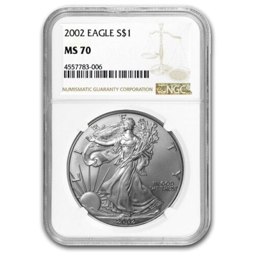 2002 1 OZ AMERICAN SILVER EAGLE NGC MS70 - Image 2