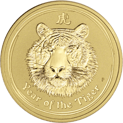 2010 2 OZ PERTH MINT GOLD TIGER