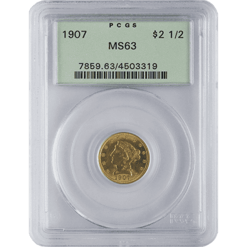 $2.5 U.S. GOLD LIBERTY PCGS63 - Image 3