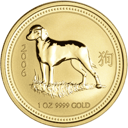 2006 1 OZ AUSTRALIAN GOLD DOG