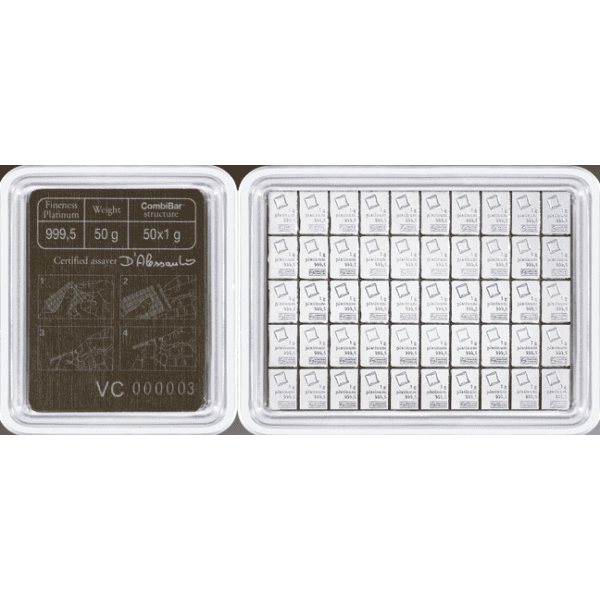 50 GRAM PLATINUM COMBI-BAR VALCAMBI - Image 2