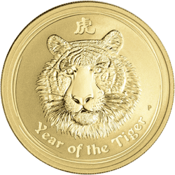2010 1 OZ PERTH MINT GOLD TIGER