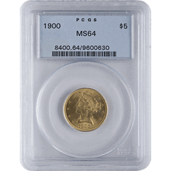 $5 U.S. GOLD LIBERTY PCGS64