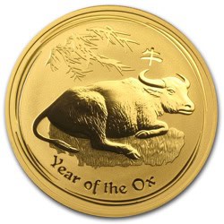 2009 1 OZ PERTH MINT GOLD OX LUNAR SERIES II