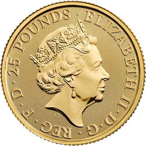 1/4 OZ GOLD TUDOR BEASTS LION OF ENGLAND - Image 3