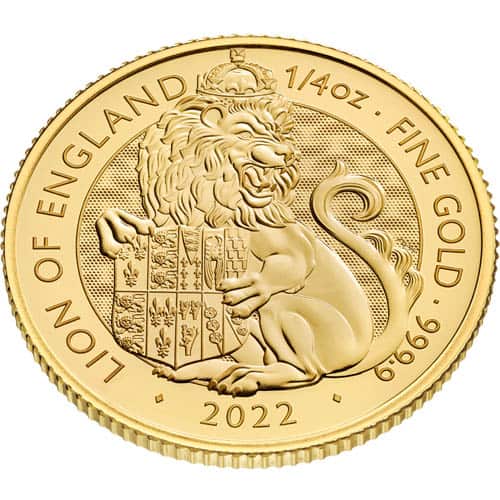 1/4 OZ GOLD TUDOR BEASTS LION OF ENGLAND - Image 4