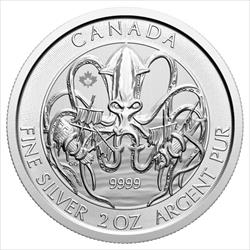 2020 2 OZ CANADIAN SILVER KRAKEN