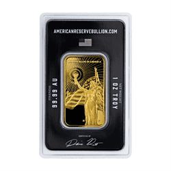 1 OZ GOLD BAR AMERICAN RESERVE COLUMBIA GODDESS ASAHI MINT