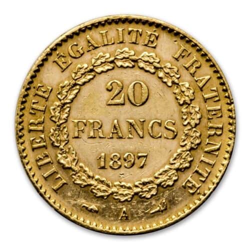 20 FRANC FRENCH ANGEL GOLD COIN BU - Image 3