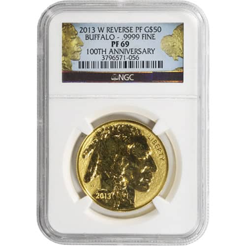 2013 1 OZ AMERICAN GOLD BUFFALO NGC69 REVERSE PROOF - Image 2